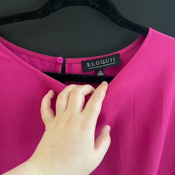 Pink side pleated Eloquii top - Picture 6 of 7